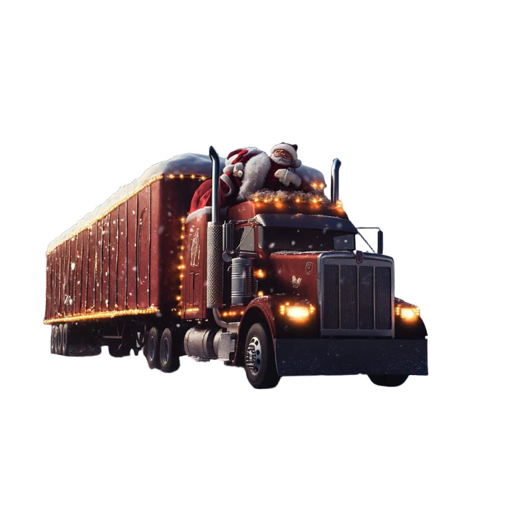 Santa'S Gift Truck Vinyl Car Decal Sticker – Waterproof & UV-Resistant 8"