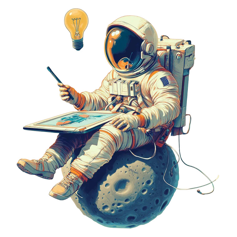 Astronaut On Comet Vinyl Car Decal Sticker – Waterproof & UV-Resistant 8"