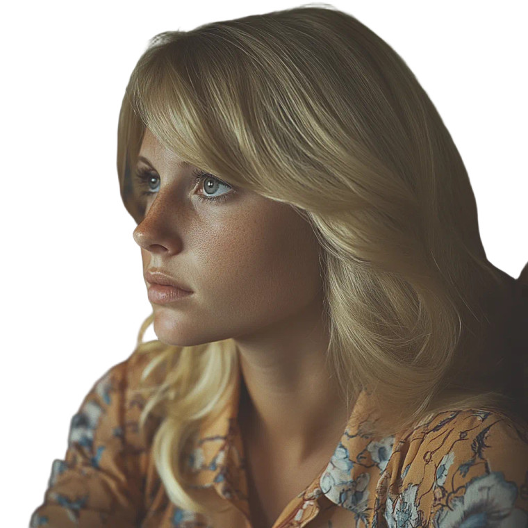 70S Blond Portrait Vinyl Car Decal Sticker – Waterproof & UV-Resistant 8"