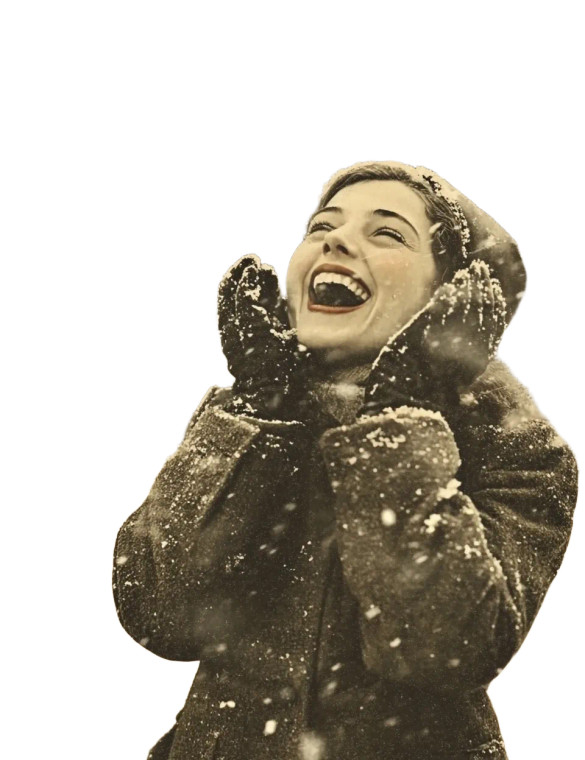 Vintage Snow Portrait Vinyl Car Decal Sticker – Waterproof & UV-Resistant 8"
