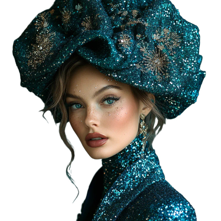 Avant-Garde Couture Portrait Vinyl Car Decal Sticker – Waterproof & UV-Resistant 8"