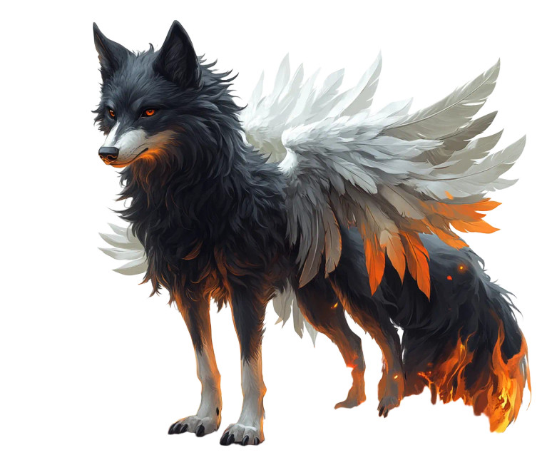 Winged Black Wolf V3 Vinyl Car Decal Sticker – Waterproof & UV-Resistant 8"