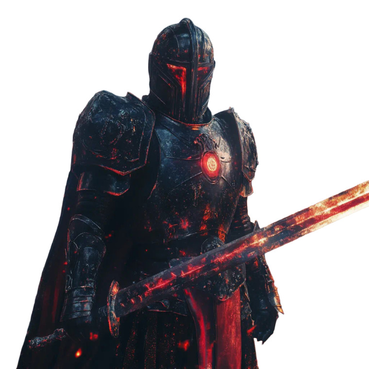 Futuristic Medieval Knight V2 Vinyl Car Decal Sticker – Waterproof & UV-Resistant 8"