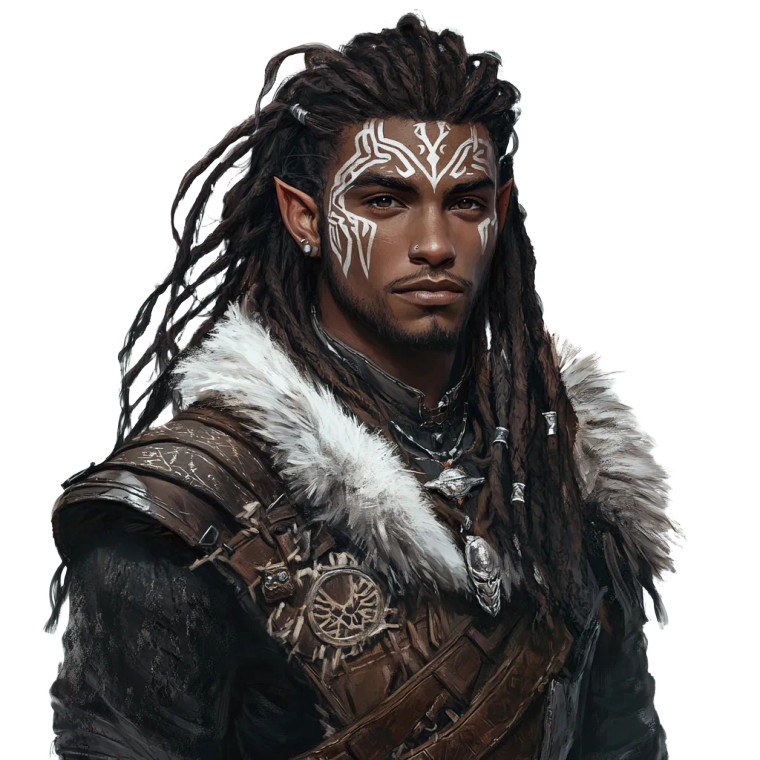 Dark-Skinned Male Elf Vinyl Car Decal Sticker – Waterproof & UV-Resistant 8"
