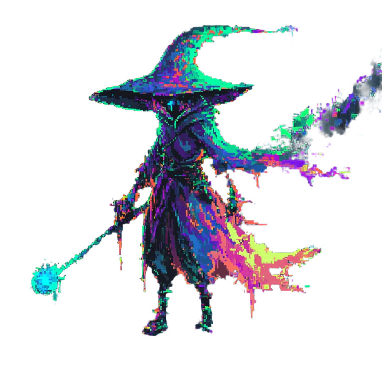 Glitch Mage Vinyl Car Decal Sticker – Waterproof & UV-Resistant 8"