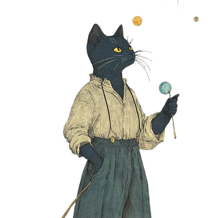 Cosmic Cat Leader Vinyl Car Decal Sticker – Waterproof & UV-Resistant 8"