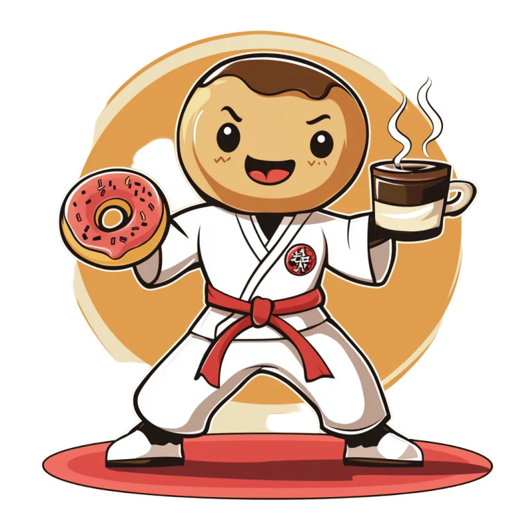 Karate Doughnut Logo Vinyl Car Decal Sticker – Waterproof & UV-Resistant 8"