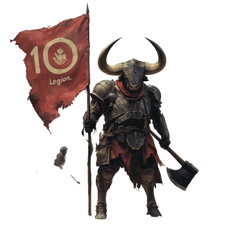 Warrior Bull Legion Vinyl Car Decal Sticker – Waterproof & UV-Resistant 8"