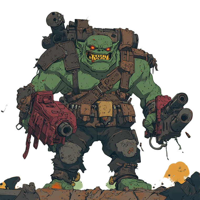 Ork Warlord Vinyl Car Decal Sticker – Waterproof & UV-Resistant 8"