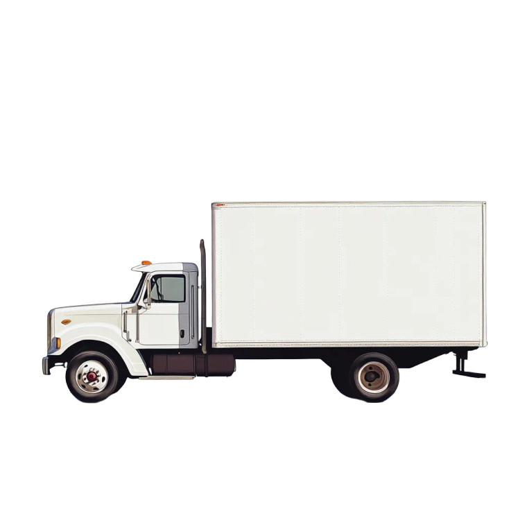 White Box Truck V3 Vinyl Car Decal Sticker – Waterproof & UV-Resistant 8"