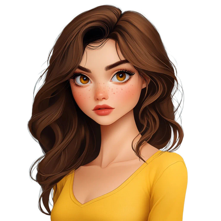 Brown Haired Vixen Vinyl Car Decal Sticker – Waterproof & UV-Resistant 8"