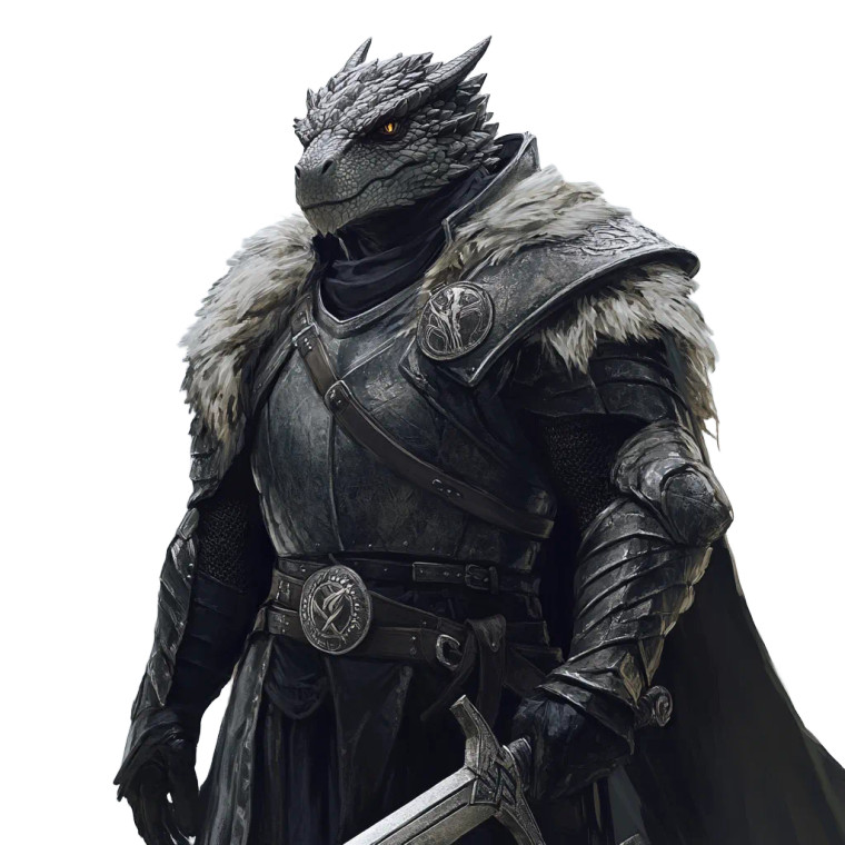 Dragonborn Paladin Captain Vinyl Car Decal Sticker – Waterproof & UV-Resistant 8"