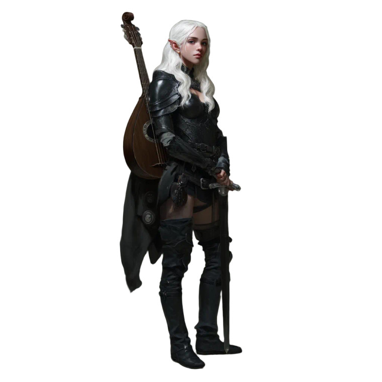 Elf Warrior Bard Vinyl Car Decal Sticker – Waterproof & UV-Resistant 8"