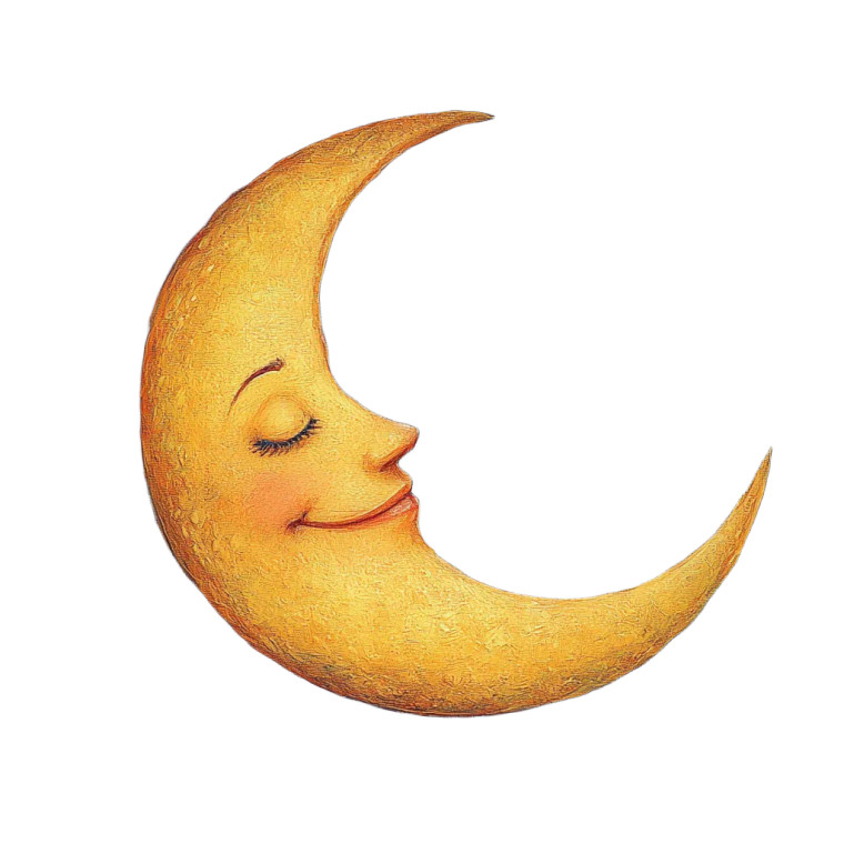 Smiling Crescent Moon V2 Vinyl Car Decal Sticker – Waterproof & UV-Resistant 8"
