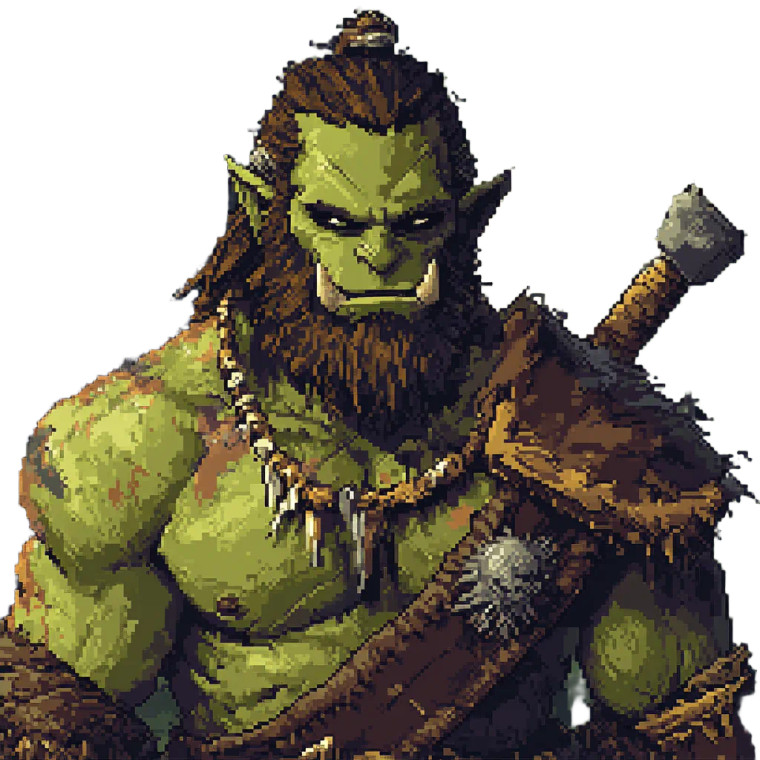 Half-Orc Barbarian V5 Vinyl Car Decal Sticker – Waterproof & UV-Resistant 8"