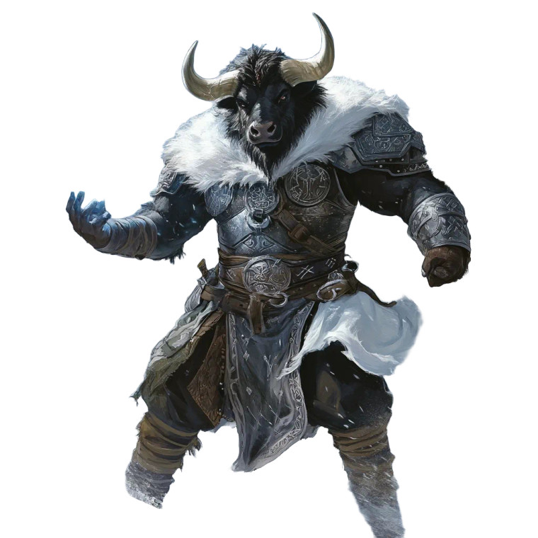 Nordic Minotaur Mage Vinyl Car Decal Sticker – Waterproof & UV-Resistant 8"