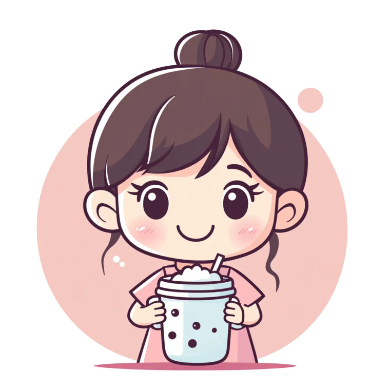 Bubble Tea Girl V2 Vinyl Car Decal Sticker – Waterproof & UV-Resistant 8"