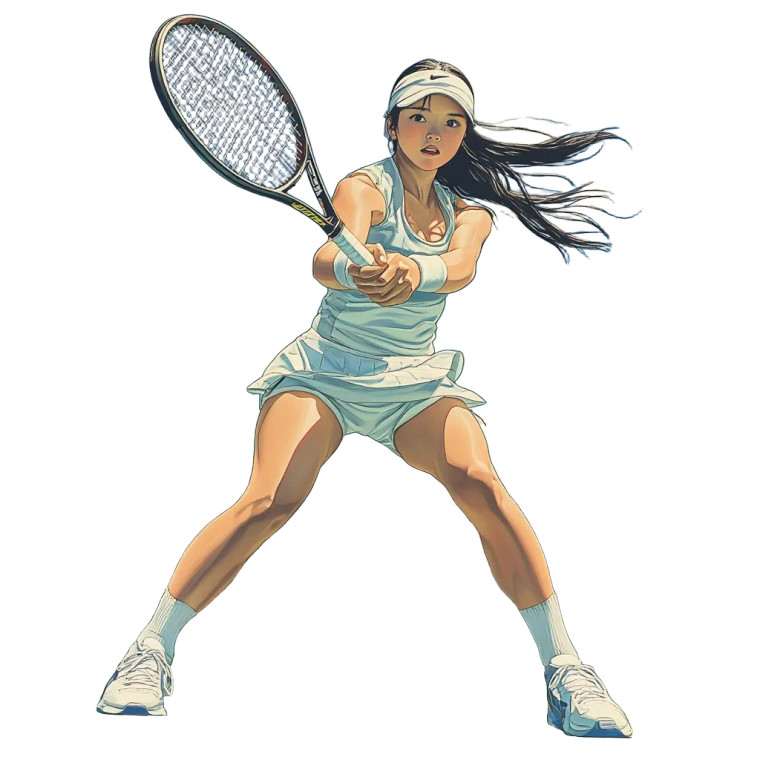 Tennis Player In Action Vinyl Car Decal Sticker – Waterproof & UV-Resistant 8"
