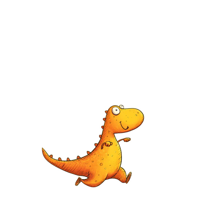 Cartoon Dinosaur Run Vinyl Car Decal Sticker – Waterproof & UV-Resistant 8"