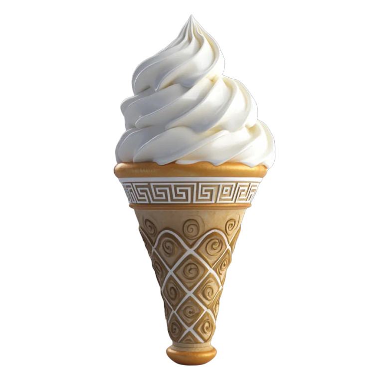 Vanilla Icecream Cone Vinyl Car Decal Sticker – Waterproof & UV-Resistant 8"