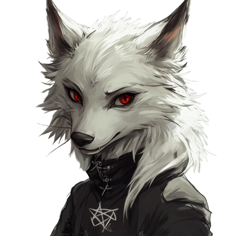 Stylized Anthro Wolf Vinyl Car Decal Sticker – Waterproof & UV-Resistant 8"