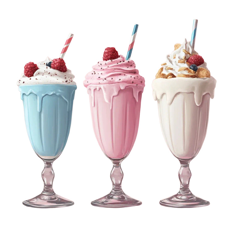 Colorful Milkshakes Illustration Vinyl Car Decal Sticker – Waterproof & UV-Resistant 8"