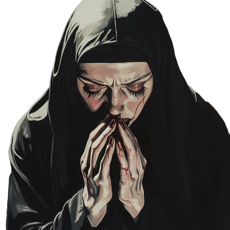 Beautiful Grimcore Nun Vinyl Car Decal Sticker – Waterproof & UV-Resistant 8" Beautiful Grimcore Nun Vinyl Car Decal Sticker – Waterproof & UV-Resistant 8"