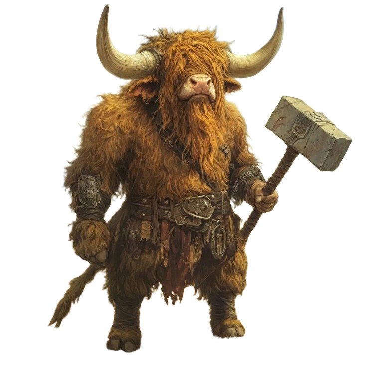 Highland Minotaur Barbarian Vinyl Car Decal Sticker – Waterproof & UV-Resistant 8"
