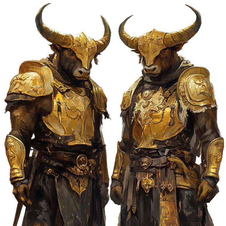 Golden Minotaurs Vinyl Car Decal Sticker – Waterproof & UV-Resistant 8"