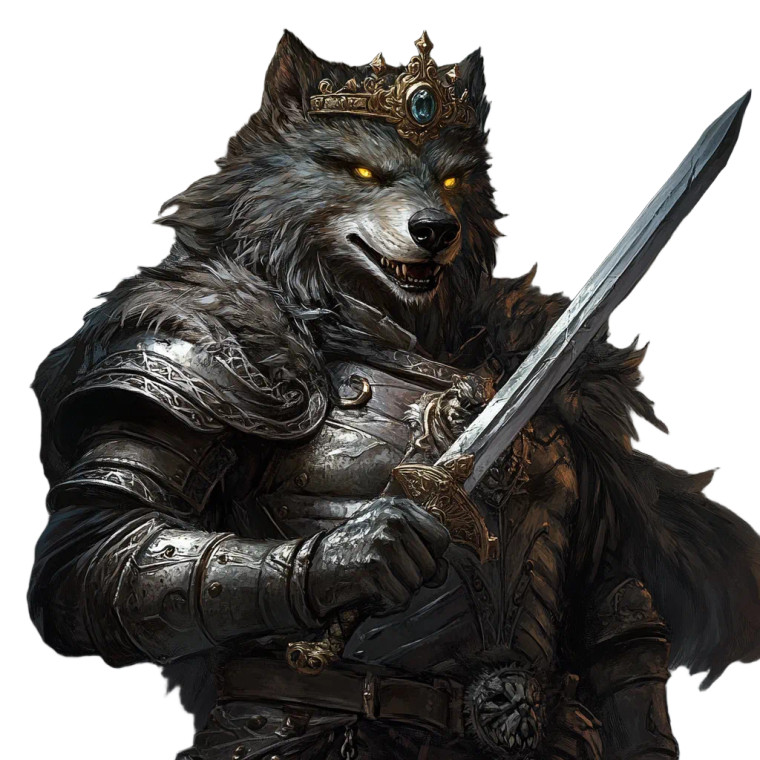 Armored Werewolf Noble Vinyl Car Decal Sticker – Waterproof & UV-Resistant 8"