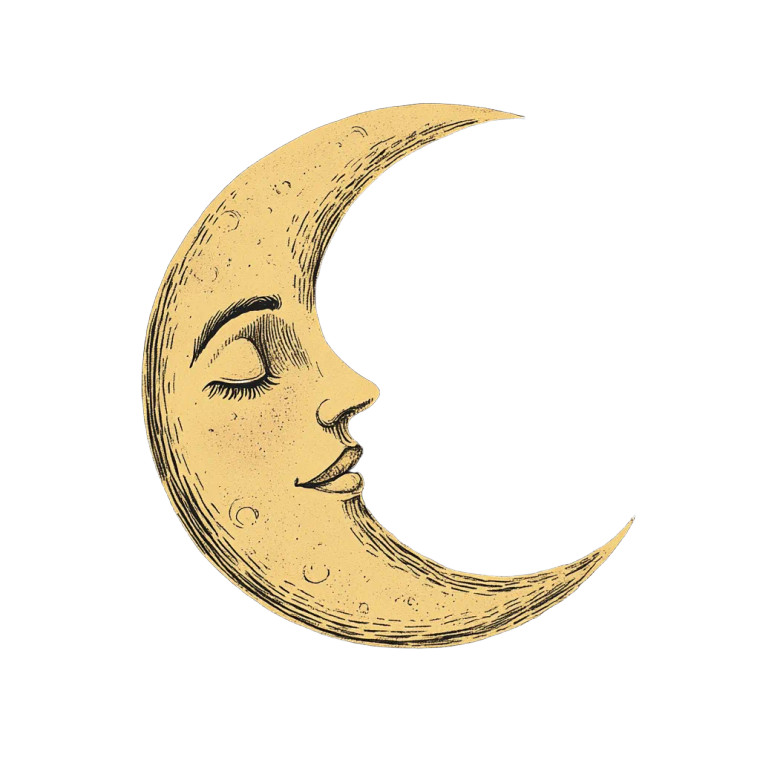 Celestial Crescent Moon Vinyl Car Decal Sticker – Waterproof & UV-Resistant 8"