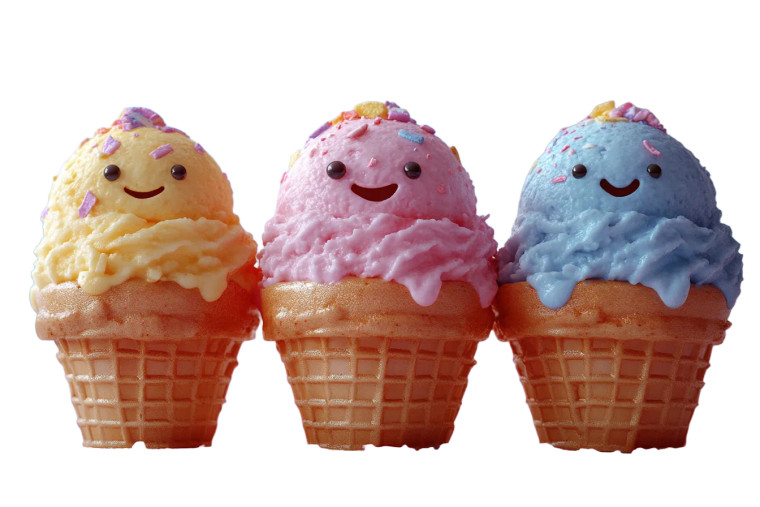 Ice Cream Characters Vinyl Car Decal Sticker – Waterproof & UV-Resistant 8"