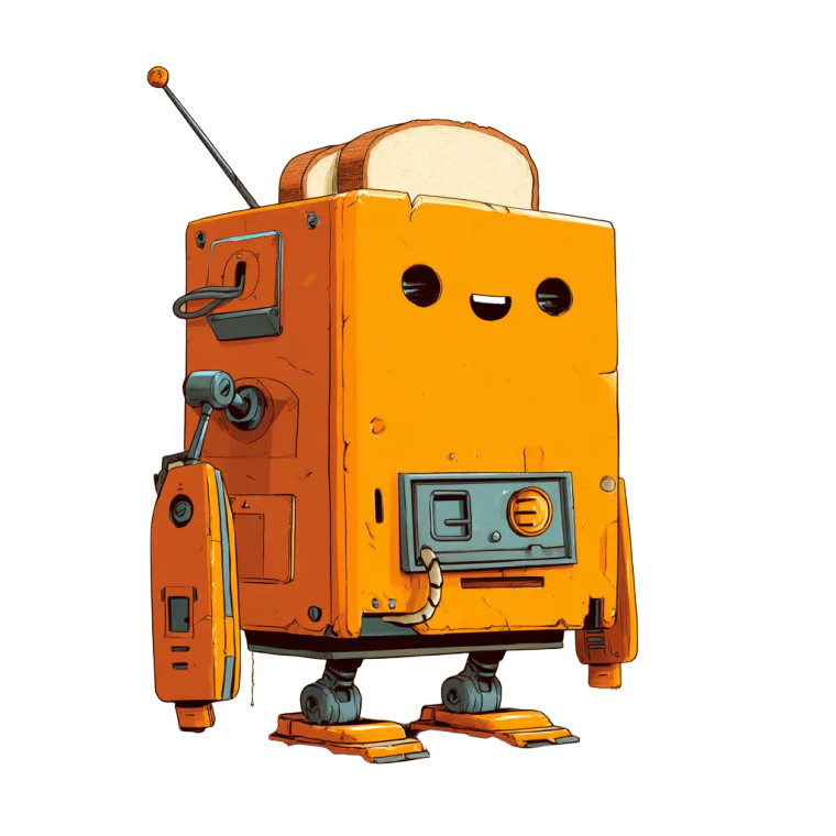 Broken Robot Toaster Vinyl Car Decal Sticker – Waterproof & UV-Resistant 8"