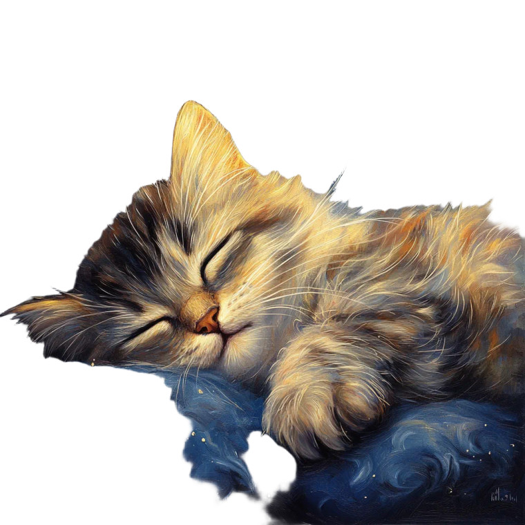 Sleeping Minuet Kitten Vinyl Car Decal Sticker – Waterproof & UV-Resistant 8"