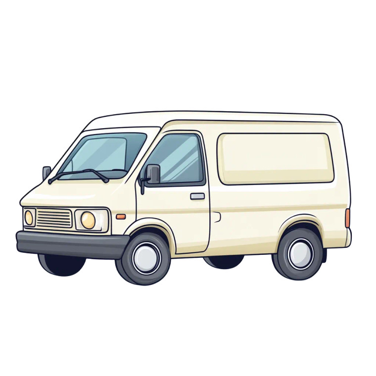 Kawaii Delivery Van Vinyl Car Decal Sticker – Waterproof & UV-Resistant 8"