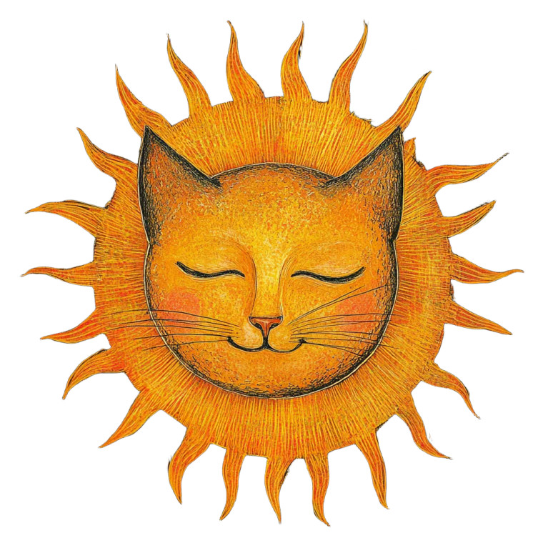 Sun Cat Tarot Vinyl Car Decal Sticker – Waterproof & UV-Resistant 8"
