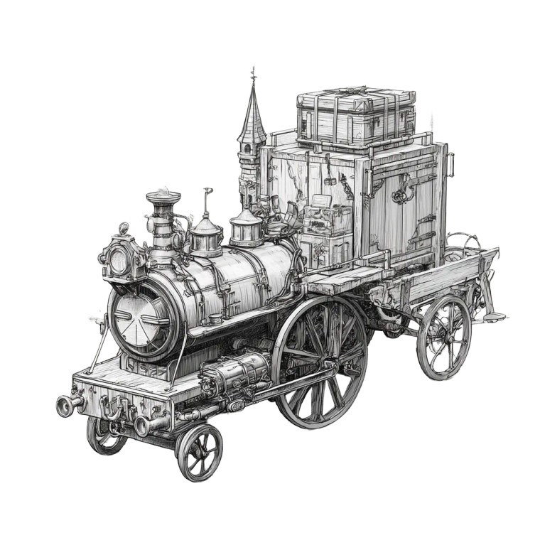 Steampunk Locomotive Vinyl Car Decal Sticker – Waterproof & UV-Resistant 8"