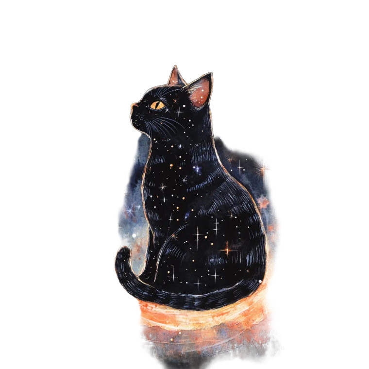 Stellar Cat Vinyl Car Decal Sticker – Waterproof & UV-Resistant 8"