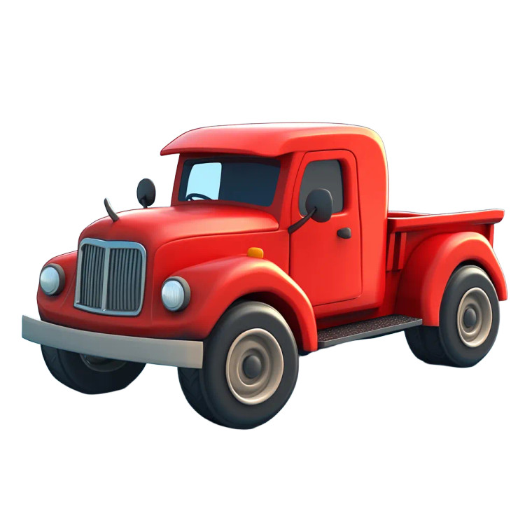 Red Cartoon Truck V3 Vinyl Car Decal Sticker – Waterproof & UV-Resistant 8"