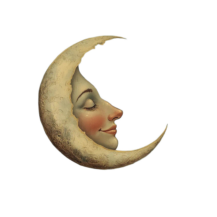 Happy Moon Face Vinyl Car Decal Sticker – Waterproof & UV-Resistant 8"