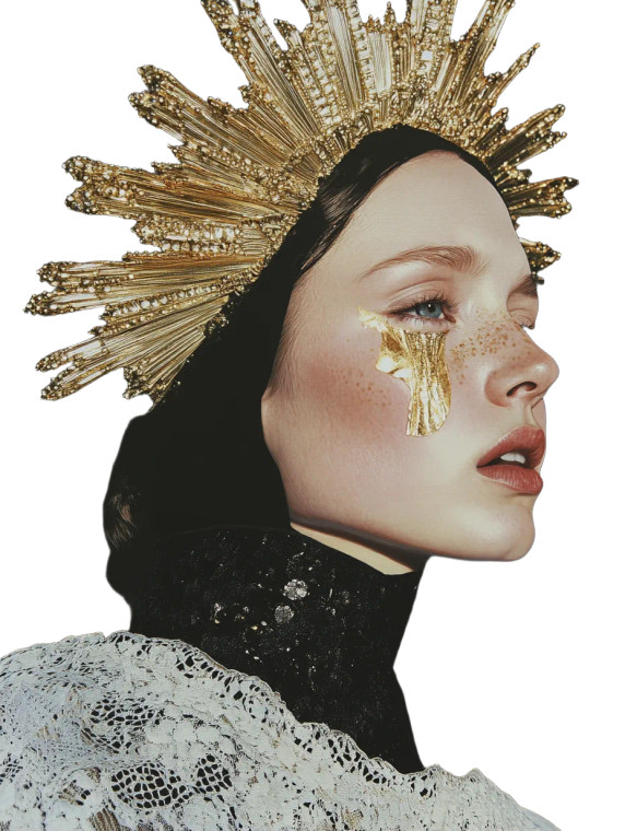 Solemn Celestial Queen Vinyl Car Decal Sticker – Waterproof & UV-Resistant 8"