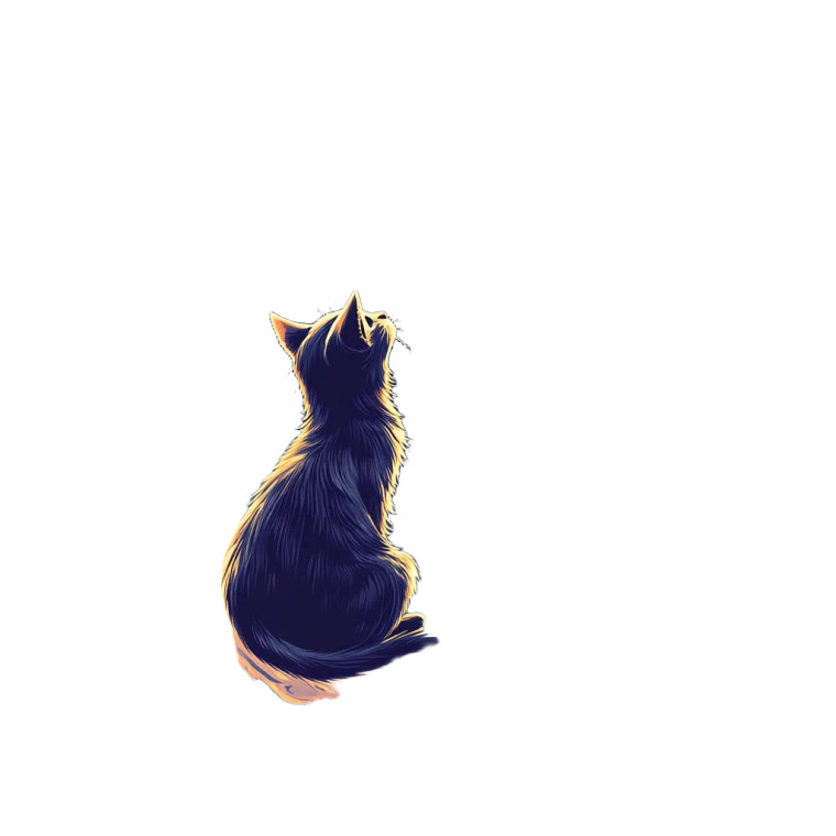 Dark Fantasy Cat Vinyl Car Decal Sticker – Waterproof & UV-Resistant 8"