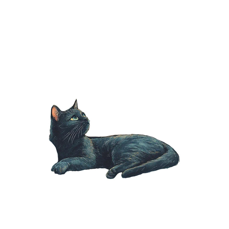 Black Cat Resting Vinyl Car Decal Sticker – Waterproof & UV-Resistant 8"