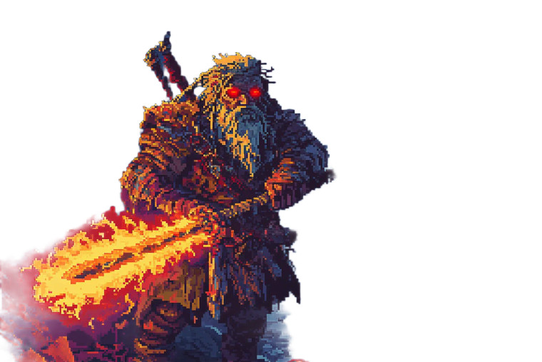 Flaming Sword Warrior Vinyl Car Decal Sticker – Waterproof & UV-Resistant 8"