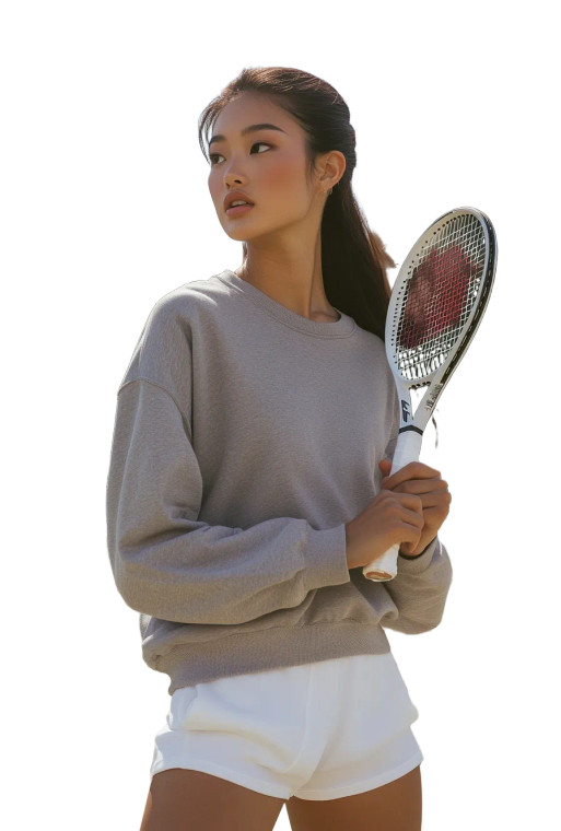 Asian Tennis Player V4 Vinyl Car Decal Sticker – Waterproof & UV-Resistant 8"