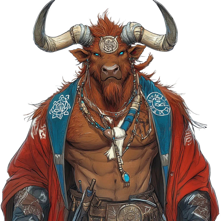 Tribal Minotaur Shaman Vinyl Car Decal Sticker – Waterproof & UV-Resistant 8"