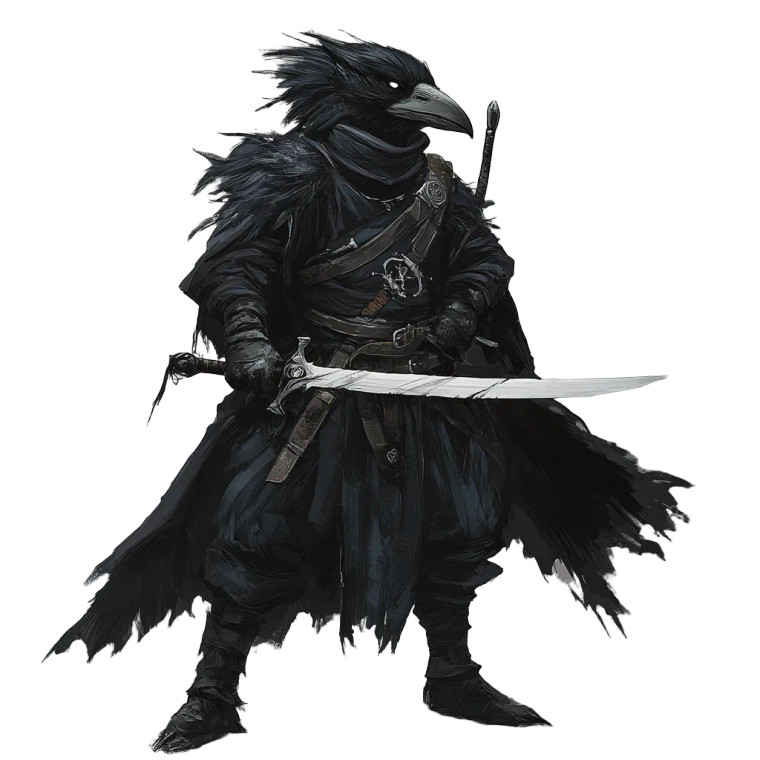 Young Raven Kenku Vinyl Car Decal Sticker – Waterproof & UV-Resistant 8"