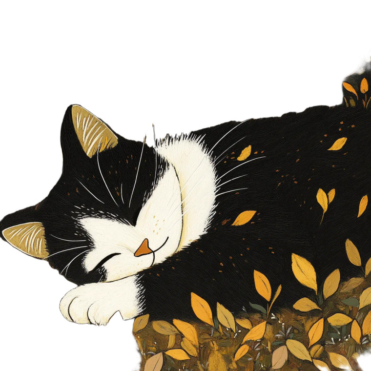 Sleeping Garden Kitty Vinyl Car Decal Sticker – Waterproof & UV-Resistant 8"