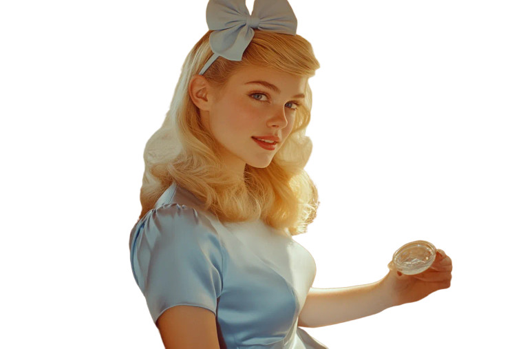 Blonde Woman With Fishbowl Vinyl Car Decal Sticker – Waterproof & UV-Resistant 8"