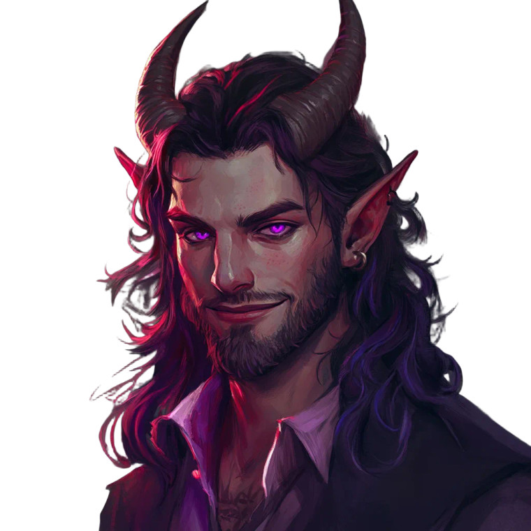 Mischievous Tiefling Vinyl Car Decal Sticker – Waterproof & UV-Resistant 8"